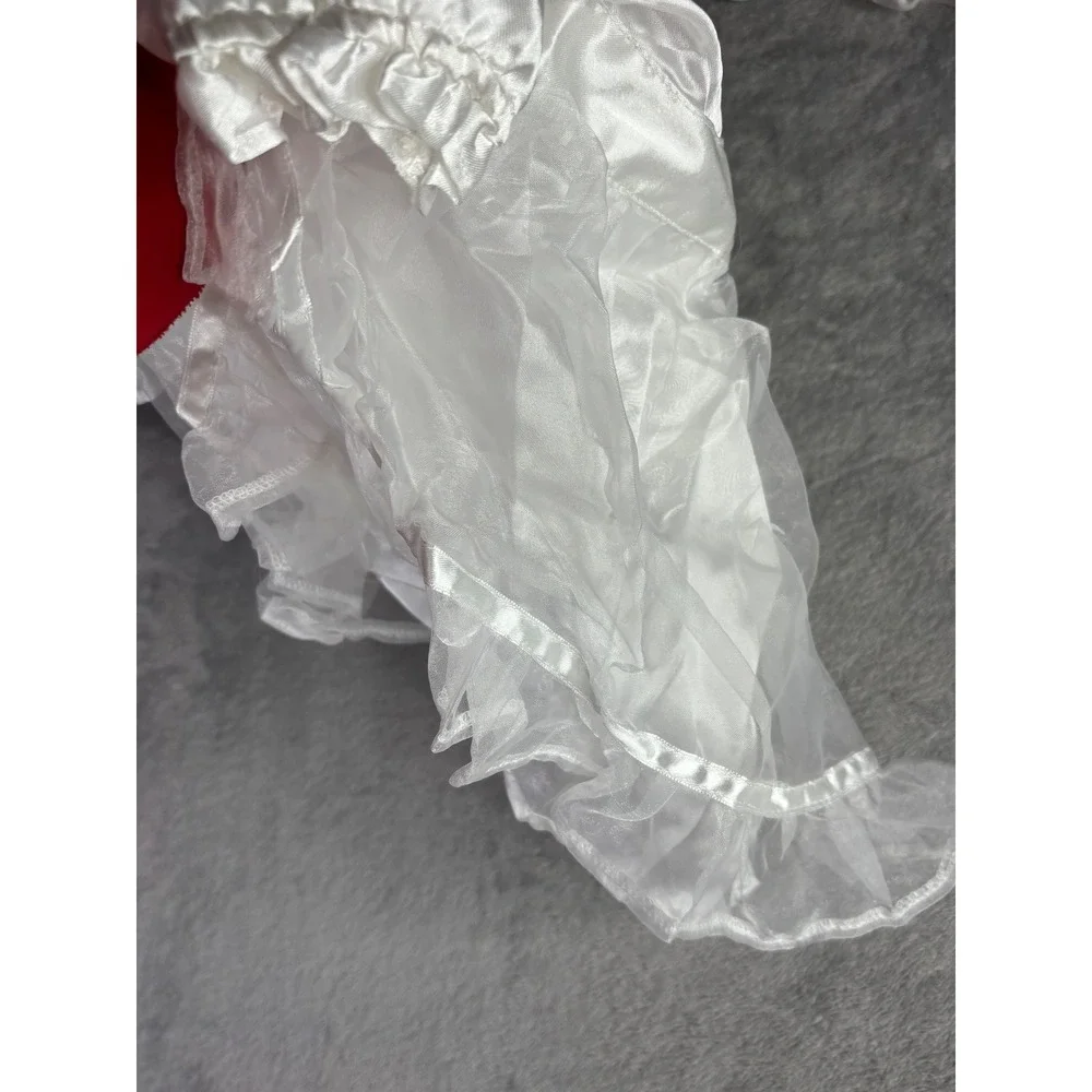 Canine Wedding Dress with Veil Pet Large White‎ Satin Dog Bridal Gown NEW